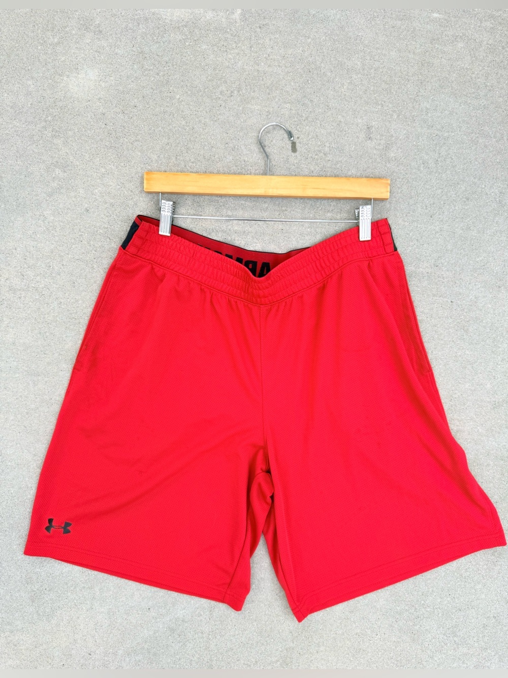 Under Armour Red Men's Athletic Shorts with Branded Waistband